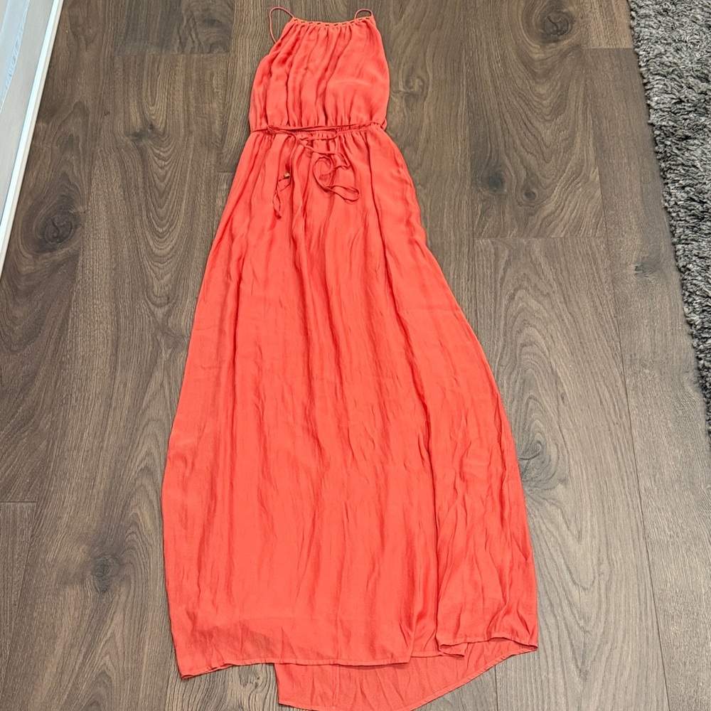 Zara Vibrant Orange Maxi Dress